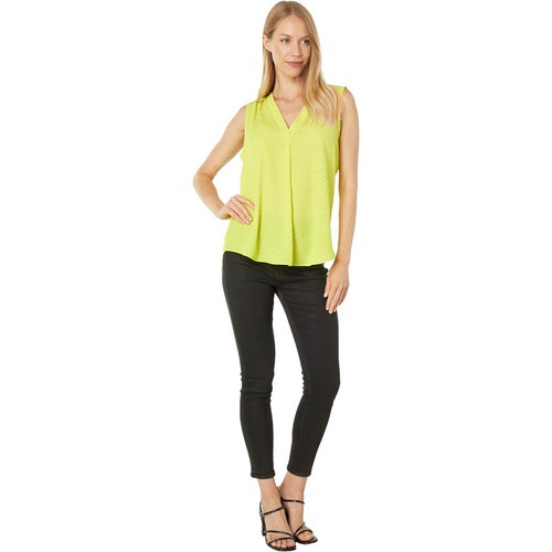  Vince Camuto Sleeveless V-Neck Dots Blouse