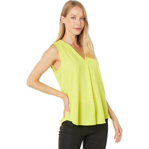  Vince Camuto Sleeveless V-Neck Dots Blouse