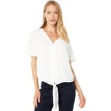 Vince Camuto Short Sleeve Button-Down Tie Front Blouse