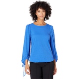 Vince Camuto Long Tie Sleeve Smocked Knit Top