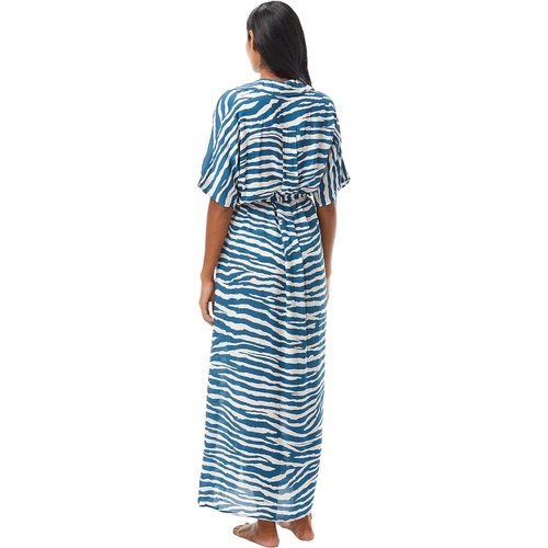  Vince Camuto Zebra Belted Maxi Dress Cover-Up