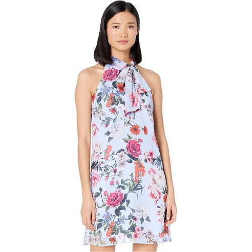  Vince Camuto Printed Chiffon Bow Neck Float