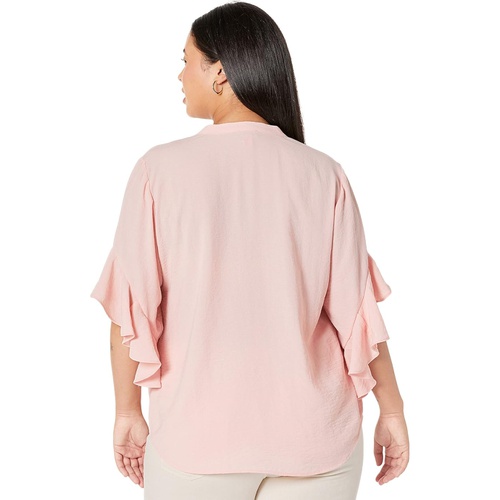  Vince Camuto Plus Size Ruffle Sleeve Henley Blouse