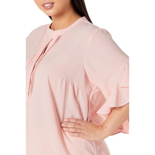  Vince Camuto Plus Size Ruffle Sleeve Henley Blouse