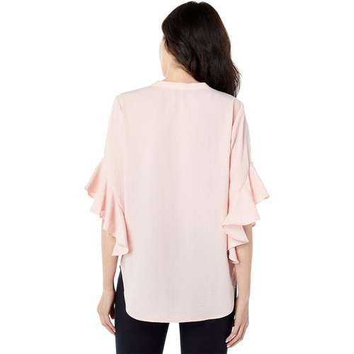  Vince Camuto Ruffle Sleeve Henley Blouse