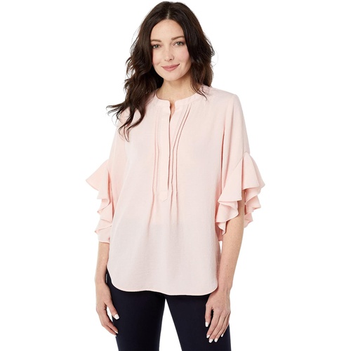  Vince Camuto Ruffle Sleeve Henley Blouse