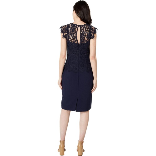  Vince Camuto Lace Mock Neck Peplum Signature Stretch Crepe Skirt Bodycon