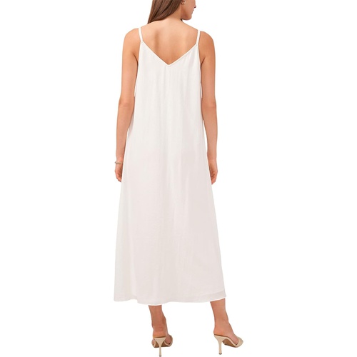  Vince Camuto Sleeveless V-Neck Rumple Twill Maxi Dress