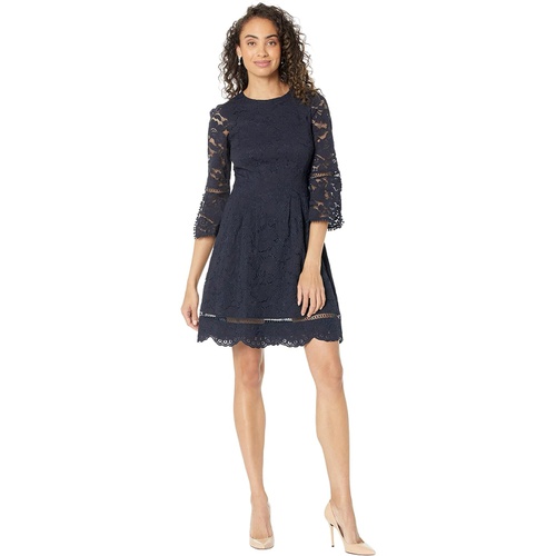  Vince Camuto Lace Pinch Pleat Fit-and-Flare Dress