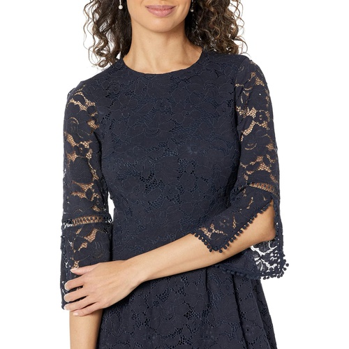  Vince Camuto Lace Pinch Pleat Fit-and-Flare Dress