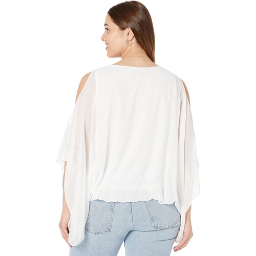  Vince Camuto Plus Size Batwing Open Sleeve Chiffon Blouse