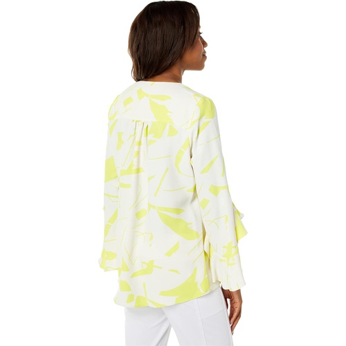  Vince Camuto Long Sleeve V-Neck Balloon Sleeve Sunshine Tunic