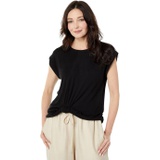Vince Camuto Short Sleeve Knot Front Rib Tee