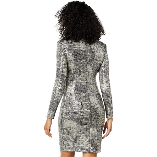  Vince Camuto Long Sleeve High Neck Cocktail Dress with Keyhole