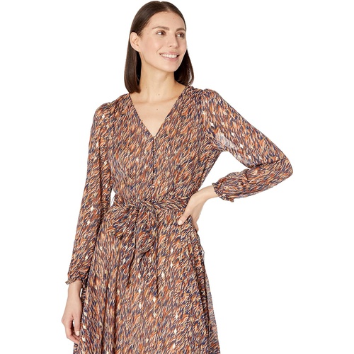  Vince Camuto Long Sleeve V-Neck Maxi Dress with Buttons