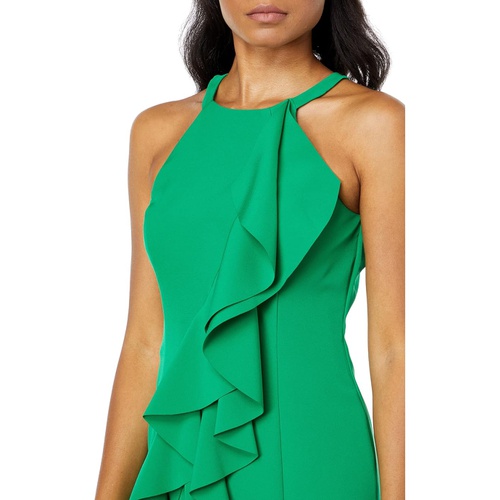  Vince Camuto Laguna Crepe Halter Neck Bodycon with Front Ruffle