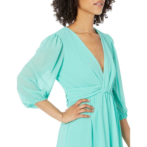  Vince Camuto Chiffon Twist Front Balloon Sleeve Fit-and-Flare