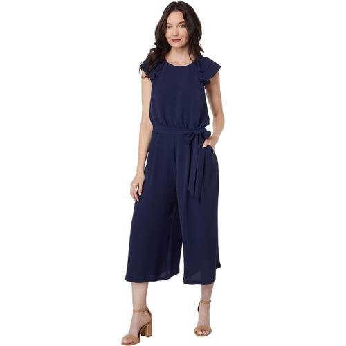  Vince Camuto Crepe Double Ruffle Sleeve Blouson Crop Jumpsuit