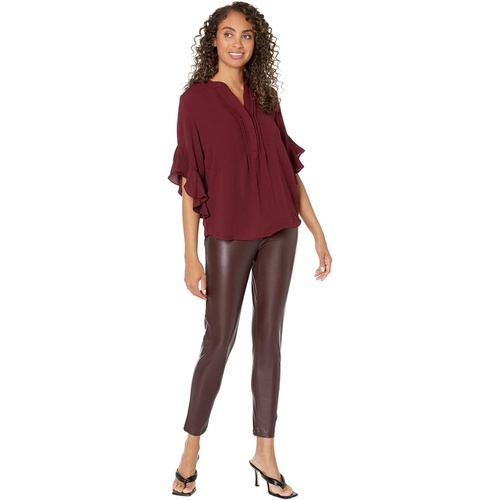  Vince Camuto Ruffle Sleeve Henley Blouse