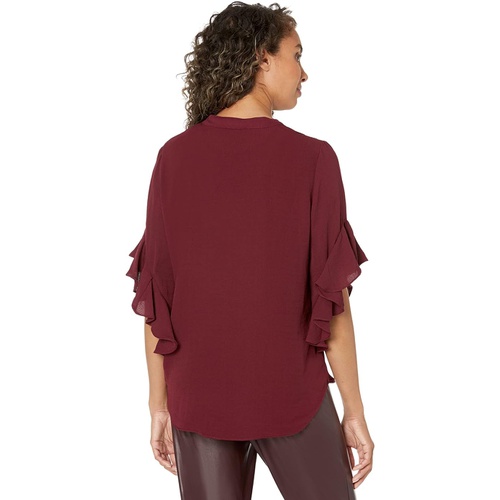  Vince Camuto Ruffle Sleeve Henley Blouse