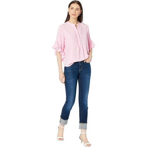  Vince Camuto Ruffle Sleeve Henley Blouse