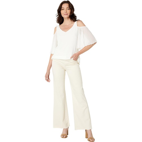  Vince Camuto Short Sleeve Cold-Shoulder Smock Bottom Blouse