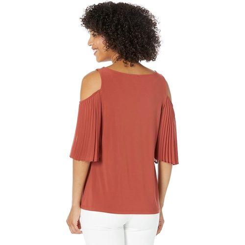  Vince Camuto Short Sleeve Cold-Shoulder Smock Bottom Blouse