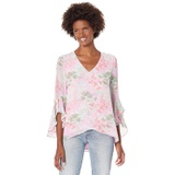 Vince Camuto Flutter Sleeve V-Neck Glowing Garden Tunic