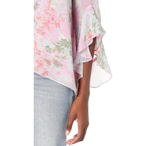  Vince Camuto Flutter Sleeve V-Neck Glowing Garden Tunic