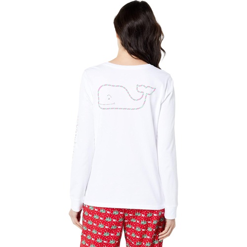  Vineyard Vines Peppermint Whale Long Sleeve Pocket Tee