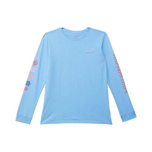  Vineyard Vines Kids Long Sleeve Hibiscus Sleeve Tee (Toddleru002FLittle Kidsu002FBig Kids)