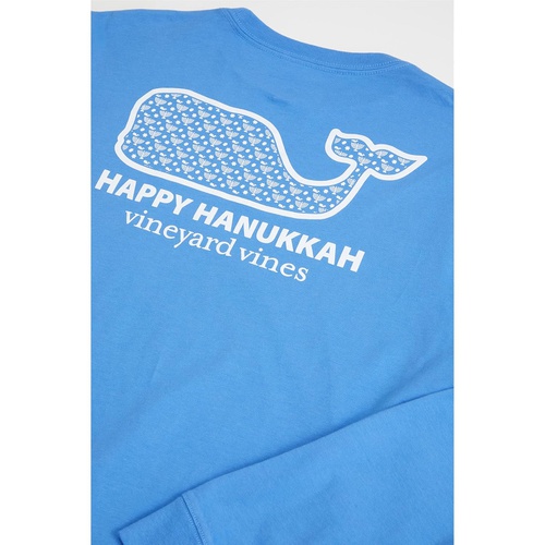  Vineyard Vines Kids Long Sleeve Hanukkah Whale Fill Pocket T-Shirt (Toddleru002FLittle Kidsu002FBig Kids)