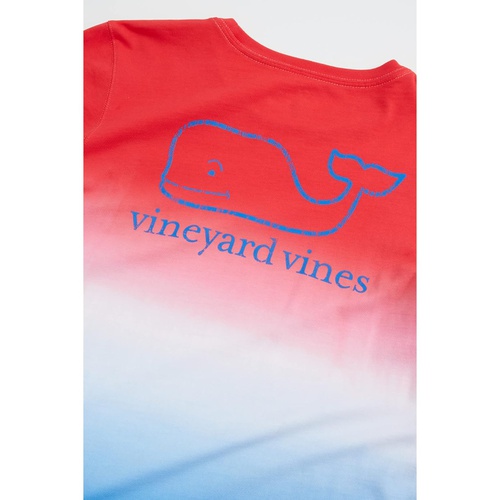  Vineyard Vines Kids Long Sleeve American Dip-Dyed Whale Pocket T-Shirt (Toddleru002FLittle Kidsu002FBig Kids)