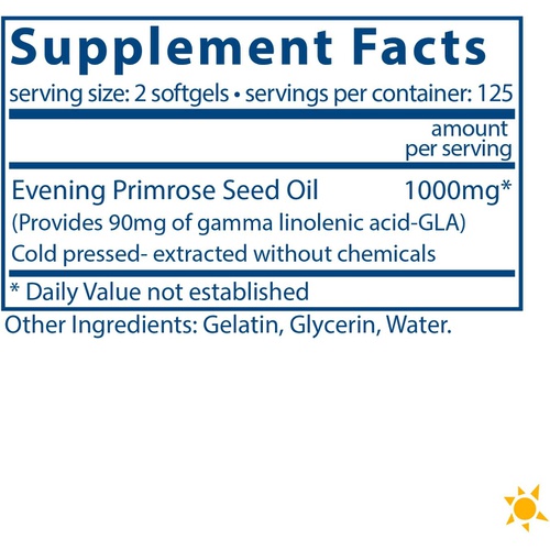  Vital Nutrients - Evening Primrose Oil 1000 mg - Cold-Pressed Oil That Contains GLA, an Essential Omega-6 Fatty Acid - 250 Softgels