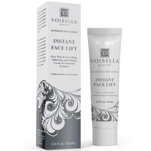  Voibella Beauty Instant Face Lift Cream - Best Eye, Neck & Face Tightening, Lifting & Firming Serum To Smooth Appearance of Loose Sagging Skin, Puffiness, Fine Lines & Wrinkles Within 1 Minute (Pe