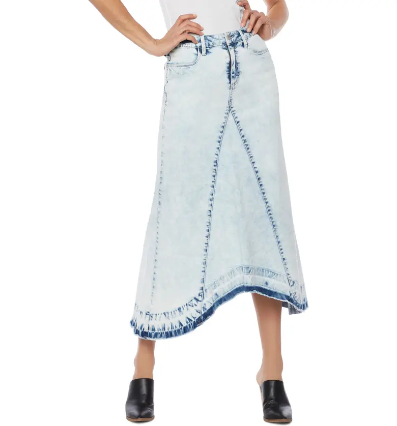 Wash Lab Denim Selma Pieced Denim Midi Skirt_HINT OF BLUE