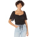 WAYF Secrets Kept Gathered Flutter Sleeve Top