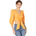 WAYF Jada Puff Sleeve Wrap Top