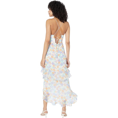  WAYF Indie Open Back Midi Dress with Ruffle Hem