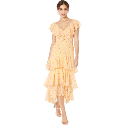  WAYF Chelsea Tiered Ruffle Hem Midi Dress