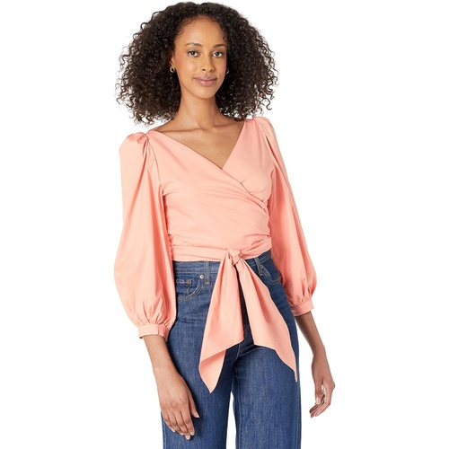  WAYF Jada Puff Sleeve Wrap Top