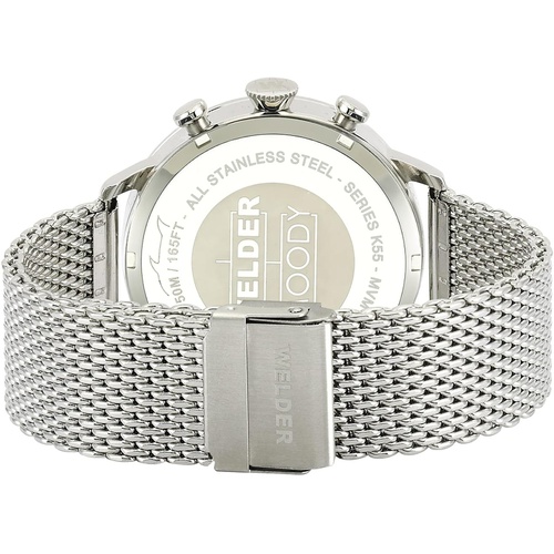  Welder Moody Stainless Steel Mesh Dual Time Watch with Date 45mm