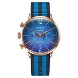 Welder Moody Blue Reversible Nylon Dual Time Rose Gold-Tone Watch with Date 45mm