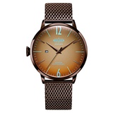 Welder Moody Stainless Steel Brown Mesh 3 Hand Watch with Date 45mm