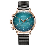 Welder Moody Stainless Steel Gunmetal Mesh Dual Time Rose Gold-Tone Watch with Date 42mm