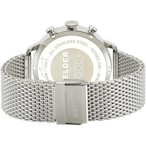  Welder Moody Stainless Steel Mesh Dual Time Watch with Date 38mm