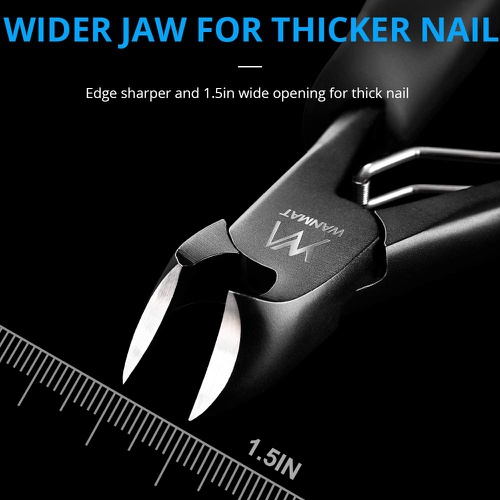  Toe Nail Clippers, Podiatrist Toenail Clippers for Thick Nails for Seniors for Men Wanmat (black)