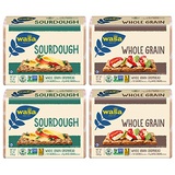 Wasa Swedish Crispbread Variety 4 Pack, Sourdough (Pack Of 2) & Whole Grain (Pack Of 2), All-Natural Crackers, Fat Free, No Saturated Fat, 0g of Trans Fat, No Cholesterol, Kosher C