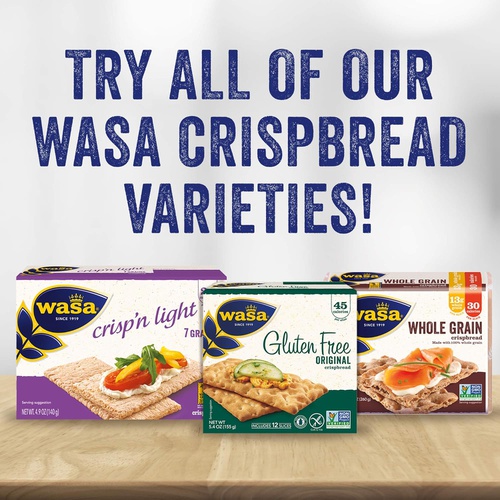  Wasa Thins Flatbread Crackers Variety 4 Pack, Rosemary & Sea Salt (Pack Of 2) & Sesame & Sea Salt (Pack Of 2), No Saturated Fat (1.5g - 2.0g Total Fat) & 0g of Trans Fat, No Choles