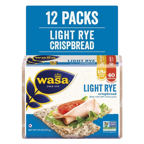  Wasa Light Rye Crispbread, 9.5 Ounce (Pack of 12)